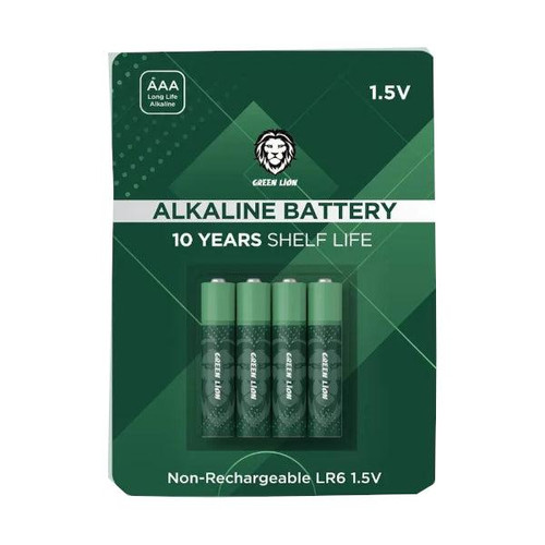 باتری نیم قلمی Green Lion چهار عددی مدل Alkaline AAA - پک 10 عددی